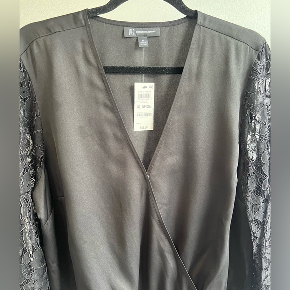 NWT INC XL Women's Lace-Sleeve Blouse - Picture 4 of 11
